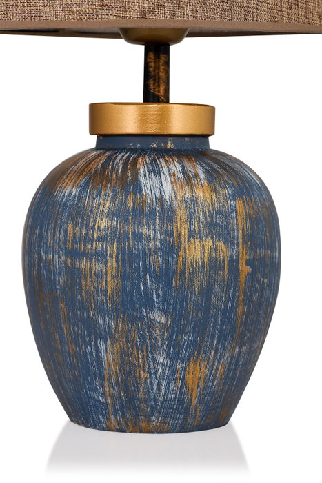 Opviq Lámpara de Mesa TM167 Azul y Marrón